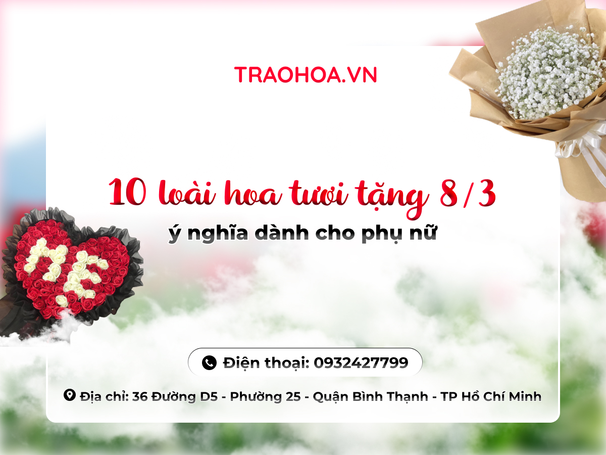 10 loài hoa tươi tặng 8/3 ý nghĩa dành cho phụ nữ
